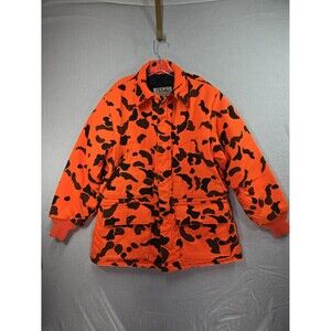 Vtg Walls Blizzard Pruf USA Orange Camo Hunting Jacket Coat Men's XL Insulated